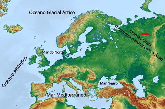 Limites De Europa Mapa | Mapa Fisico