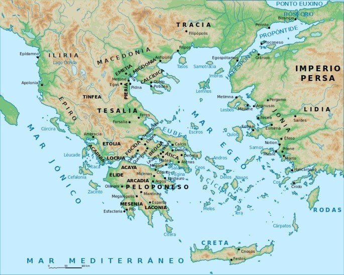 Mapa Grécia Antiga