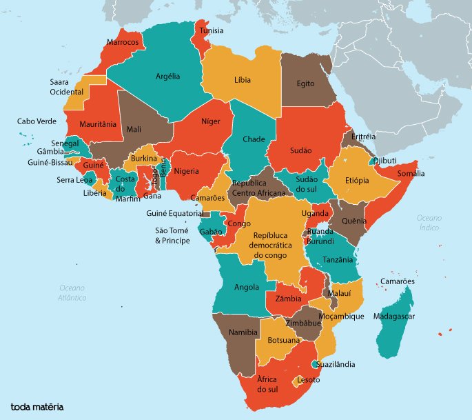 Mapa - Países da África