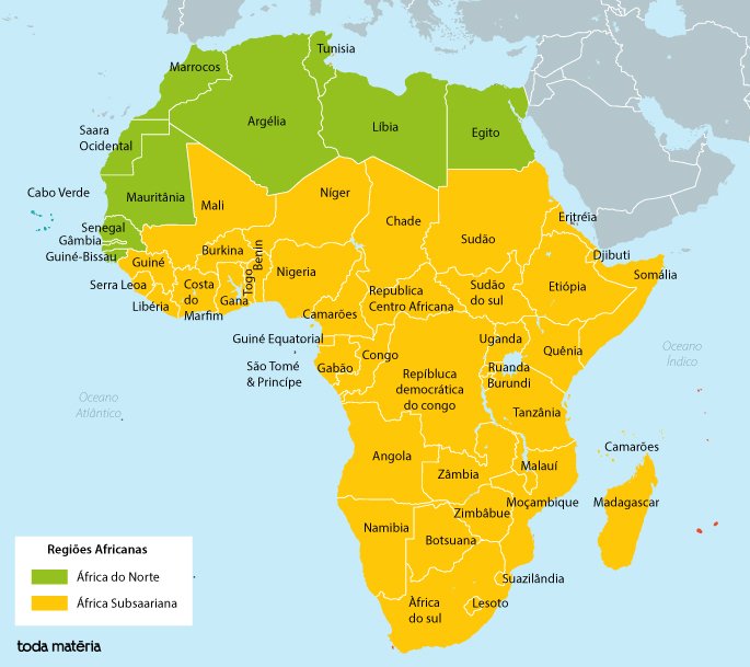 África Subsaariana: países, mapa e problemas - Toda Matéria