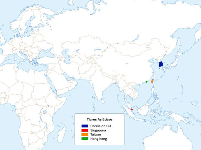 Mapa dos Tigres Asiáticos