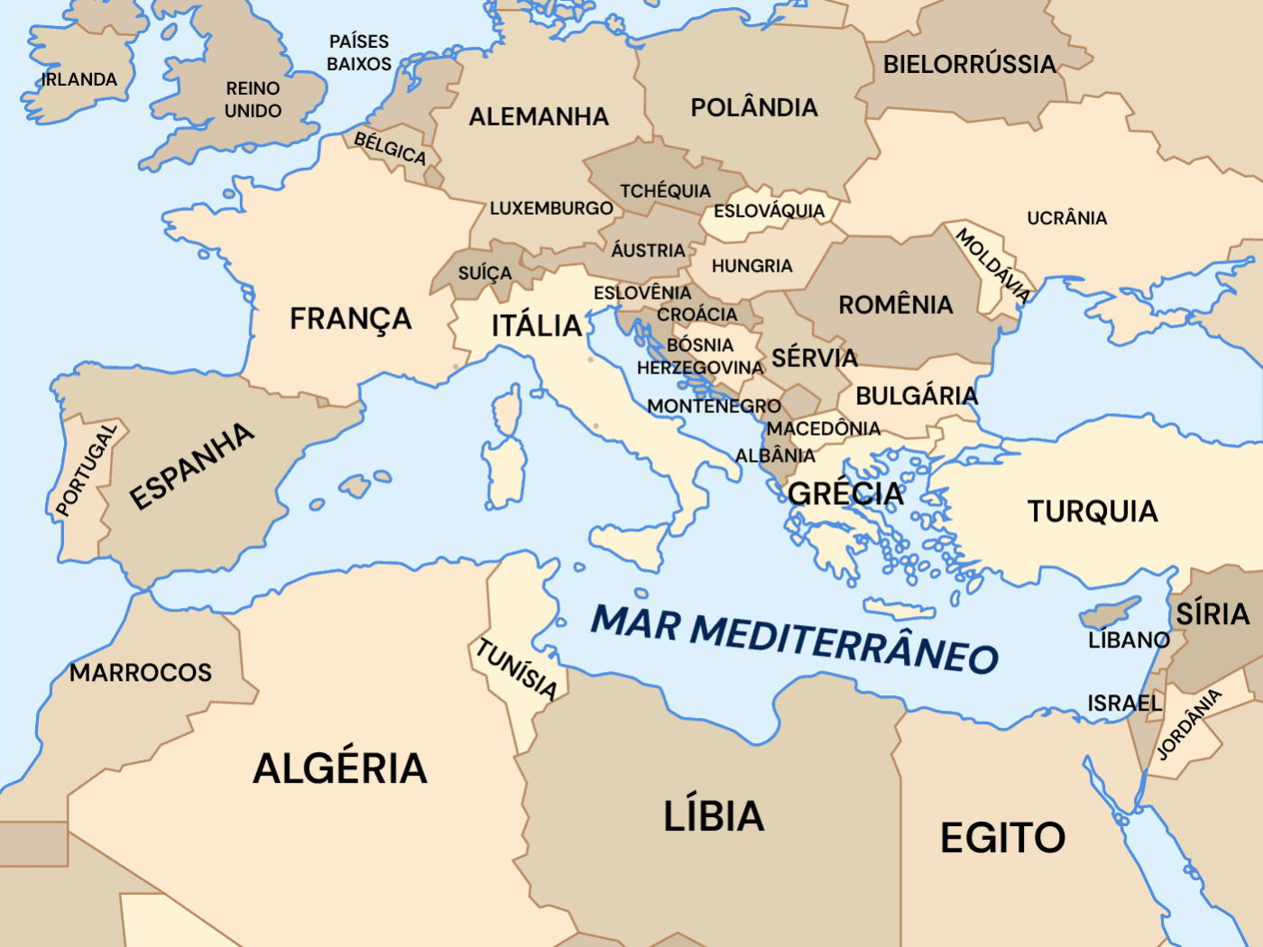 Mar Mediterrâneo onde fica e características com mapas Toda Matéria