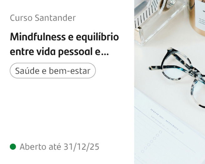 Banner do curso de mindfulness do Santander Academy