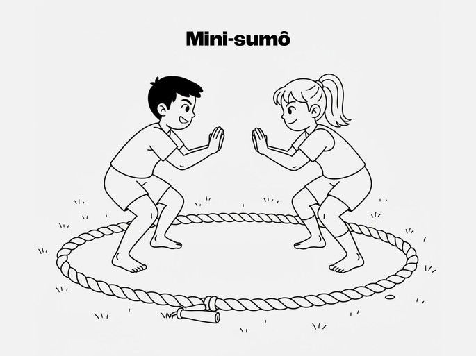crianças brincando de mini-sumo