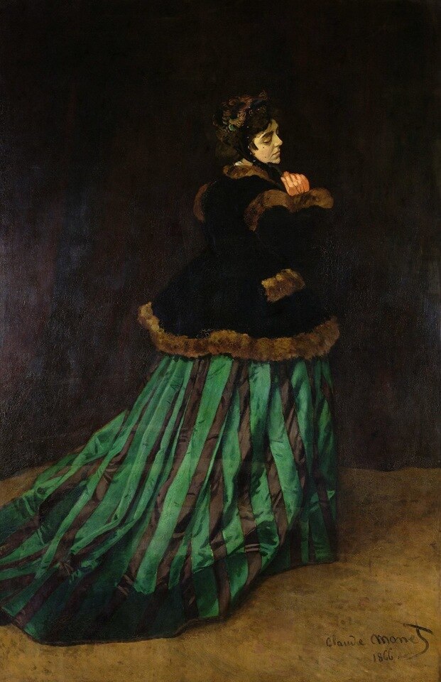 Mulher com vestido verde, de Monet