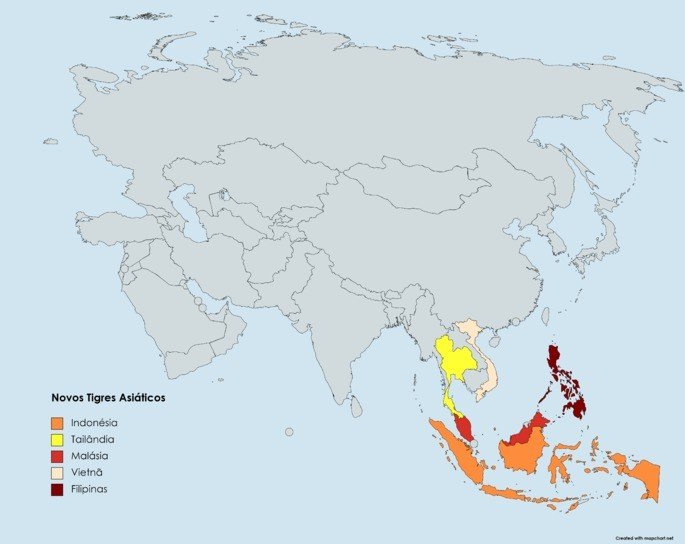 novos tigres asiáticos mapa