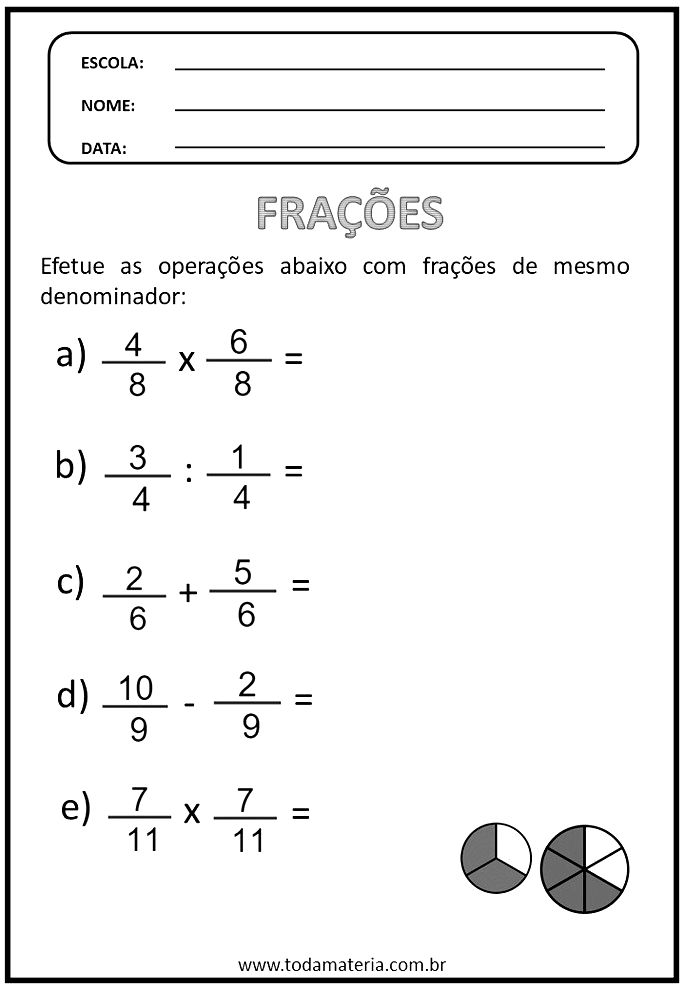 11 Atividades de adição e subtração 3º ano para imprimir