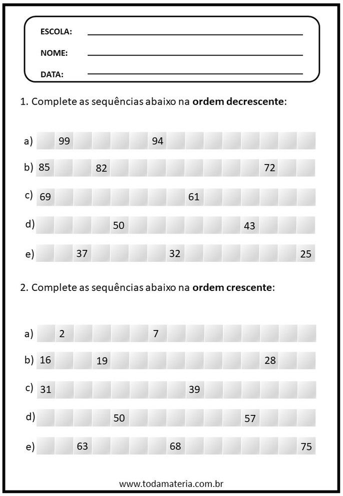 Atividades de Português de 6º ano (para imprimir) - Toda Matéria