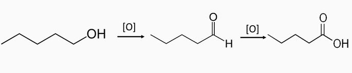 oxidação do pentan-1-ol