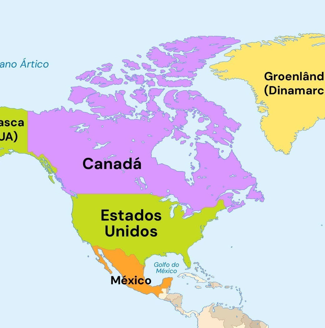 mapa de paises de america del norte