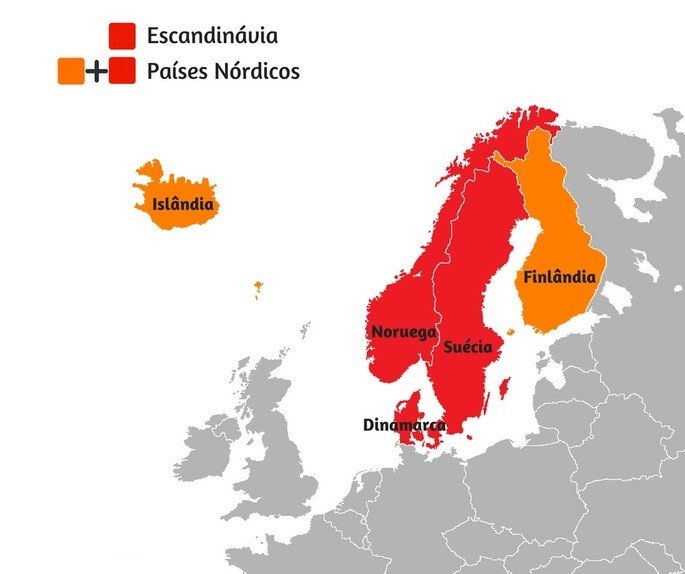 Países nórdicos e escandinavos