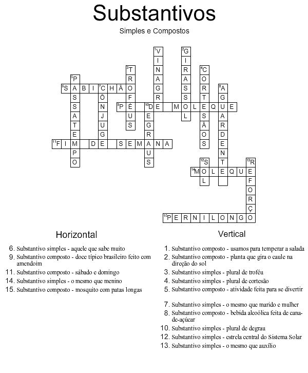 Substantivos: exercícios diversos