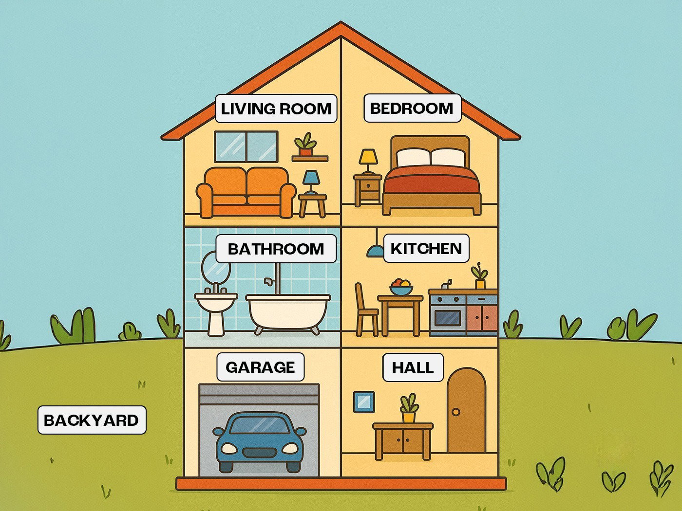 Partes da casa em inglês | Parts of the house - Toda Matéria