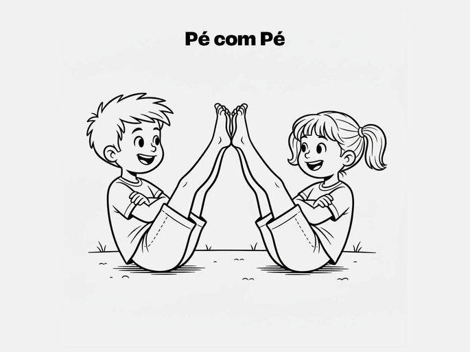ilustração de crianças jogando pe com pe