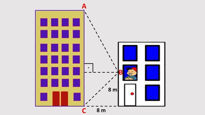 altura do prédio trigonometria
