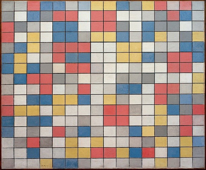 mondrian composição com cores claras