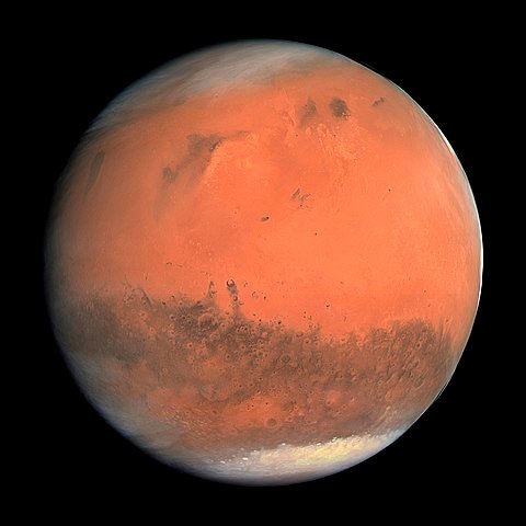 Marte, o 'planeta vermelho' visto do espaço