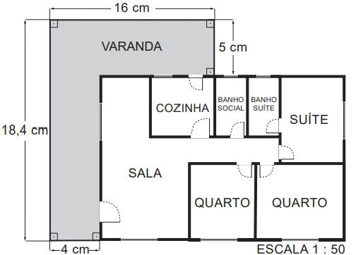 projeto de uma casa em forma de retângulo usado em questão do Enem 2022