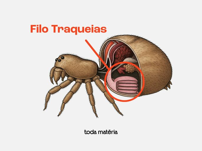 Desenho esquemático do pulmão foliáceo de uma aranha