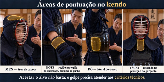 &aacute;reas de pontua&ccedil;&atilde;o no kendo