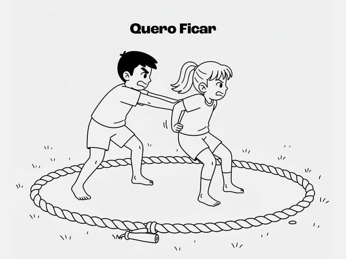 ilustração de crianças jogando quero ficar