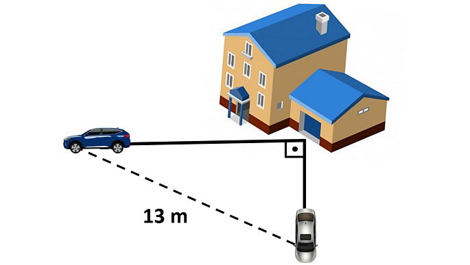 Ejercicios sobre teorema de Pitágoras: distancia casa-coche