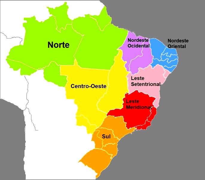 Brasil: Divisão Regional do IBGE - 1945 - Disciplina - Geografia