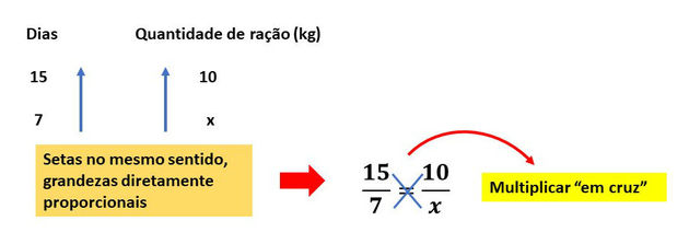 Exercício regra de três diretamente proporcional