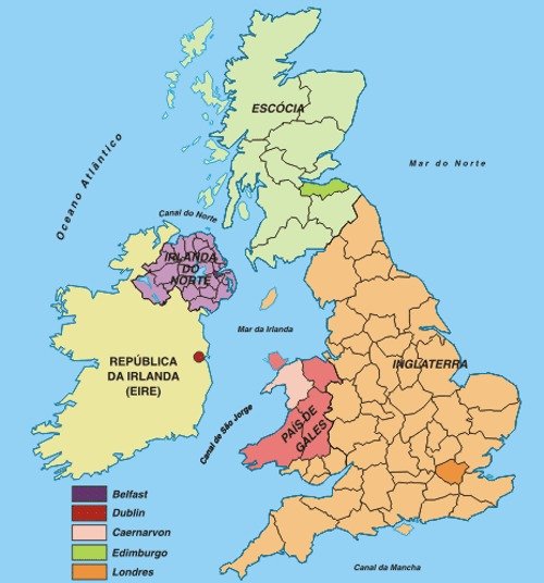 Reino Unido: bandeira, mapa, países e diferenças - Toda Matéria