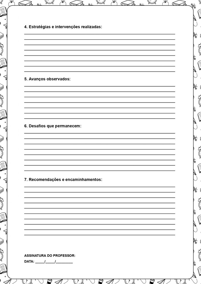 folha 2 de modelo de relat&oacute;rio para aluno indisciplinado