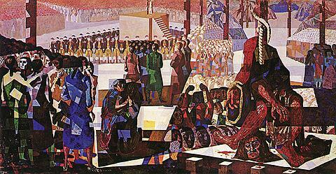 reprodução fotográfica a obra Tiradentes, de Candido Portinari