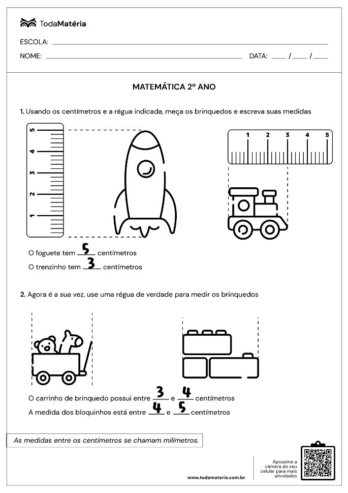 Atividades maior e menor 1 ano