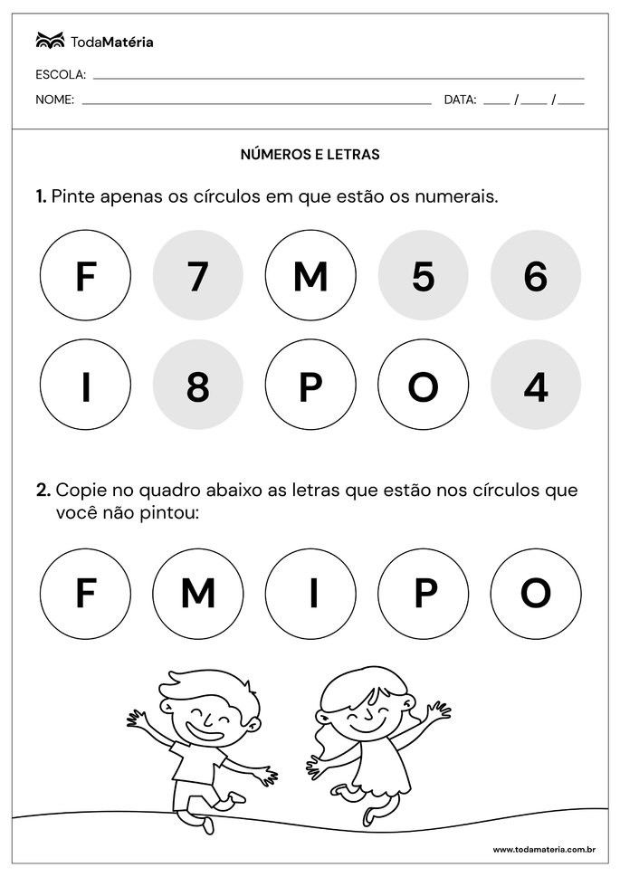 Atividade de Alfabetização para imprimir - Click Escolar