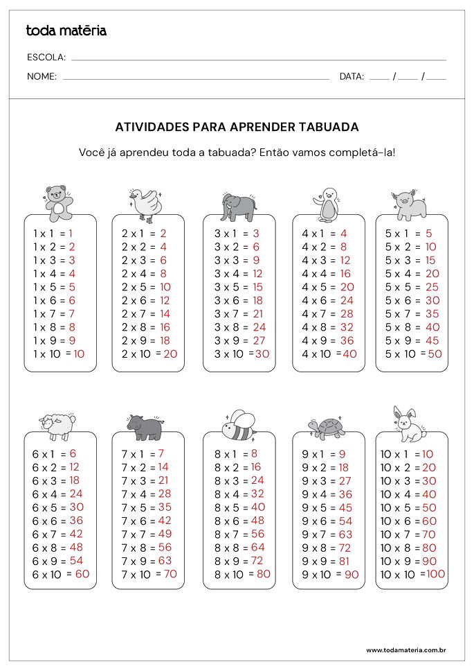 Atividades De Multiplicação 4º Ano Para Imprimir Educação Patagonlandcl 2863