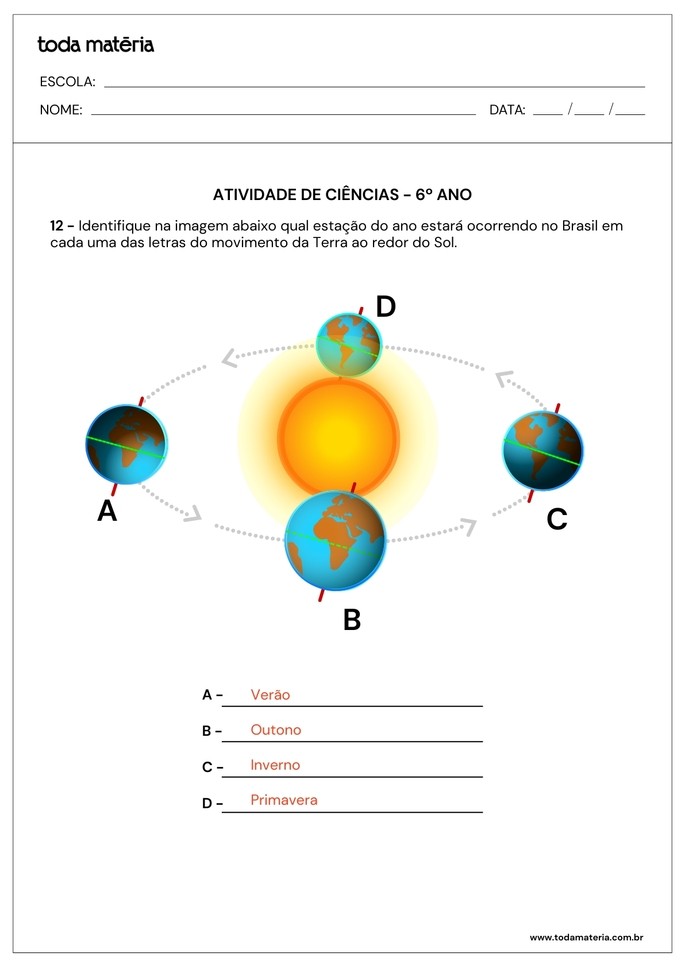atividade de identificação das estações em imagem para 6º ano_resposta