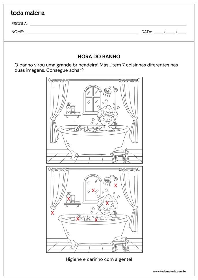 respostas do jogo dos 7 erros para educação infantil_hora do banho