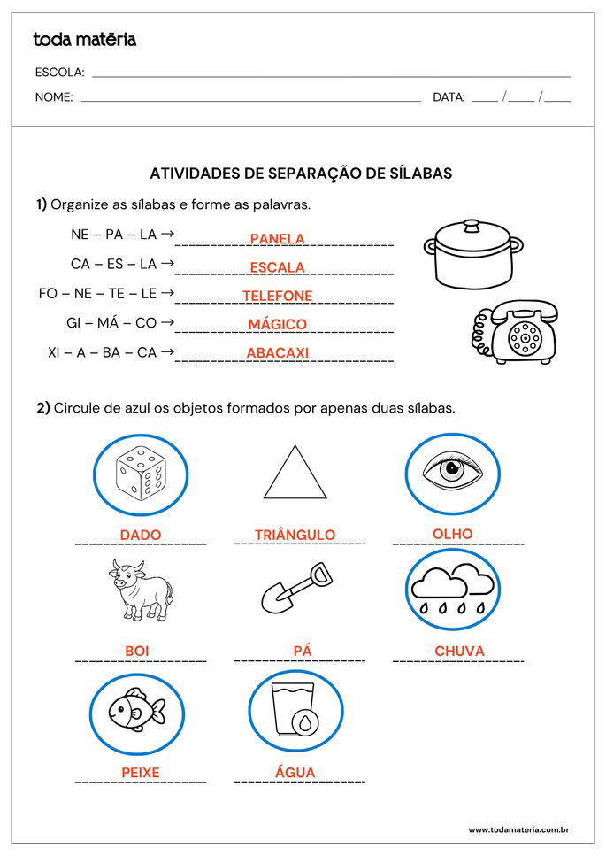 Respostas da atividade.