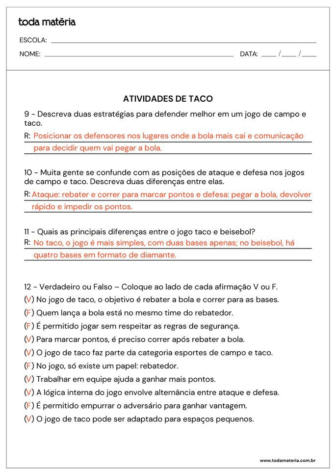 atividades de campo e taco 4 respostas