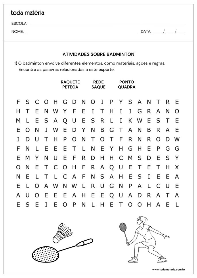 Atividade 4 sobre regras do badminton