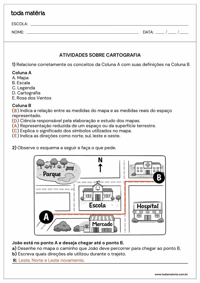 Folha de respostas 2 - Cartografia