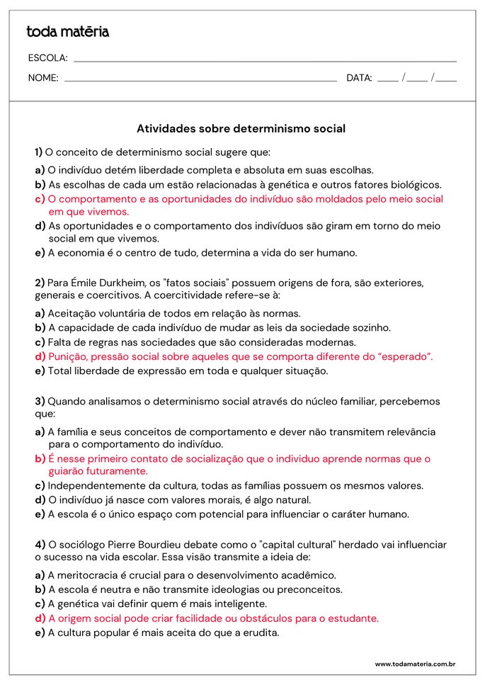 Folha de respostas 1.