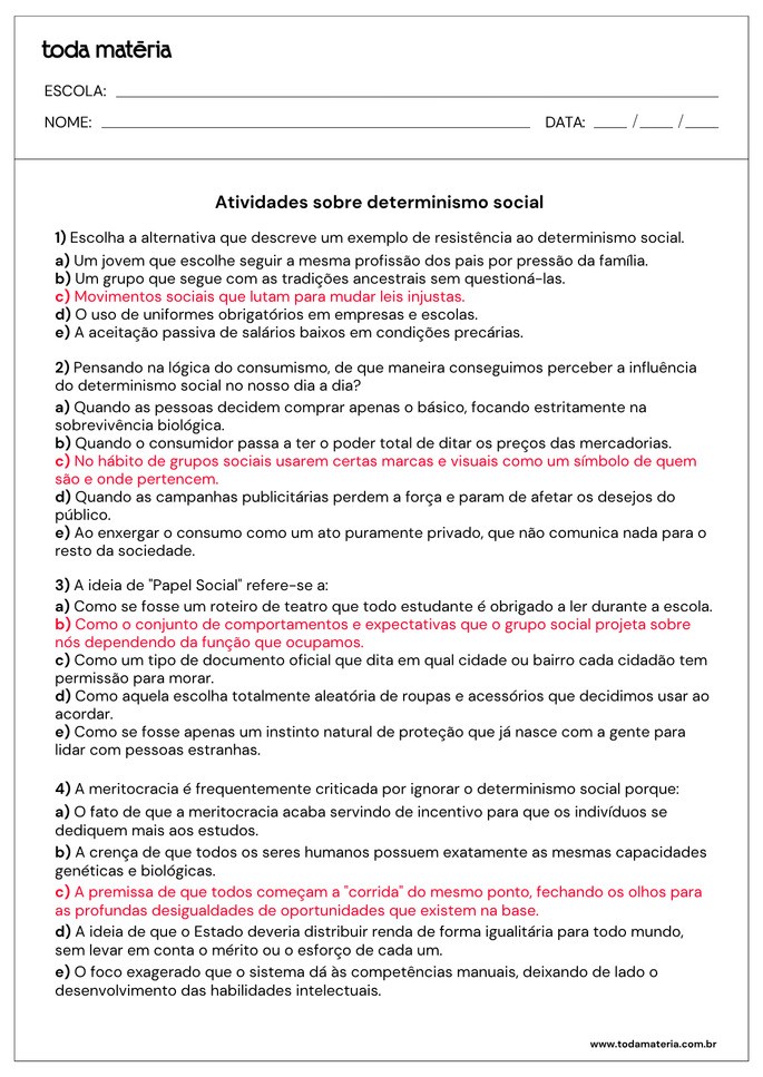 Folha de respostas 3.