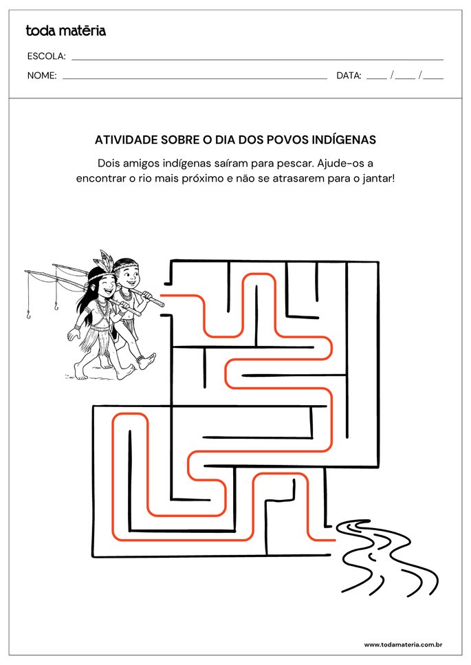 Resposta do jogo do labirinto para o dia dos povos ind&iacute;genas
