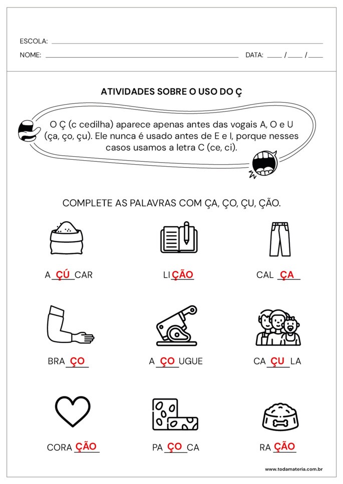 resposta da atividade de complete sobre o uso do &ccedil;