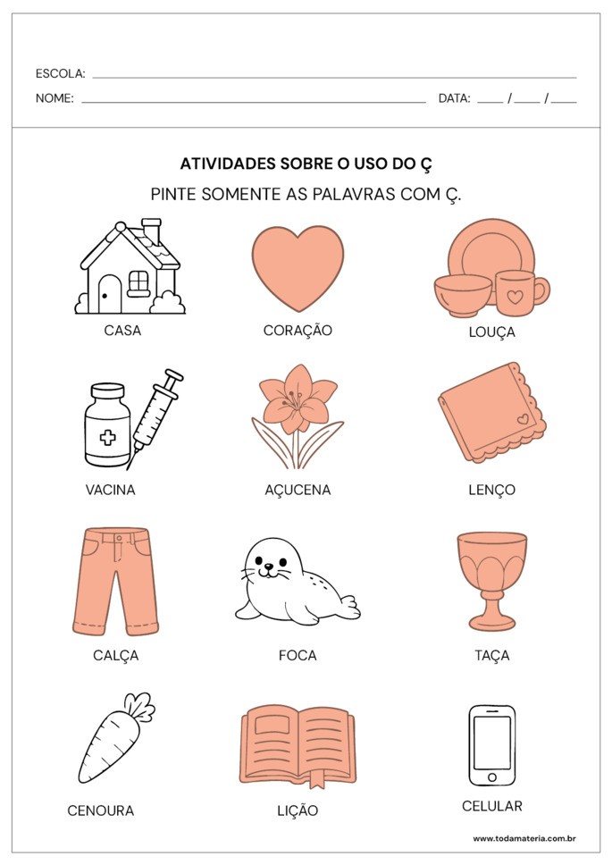 resposta da atividade de pintar sobre o uso do &ccedil;