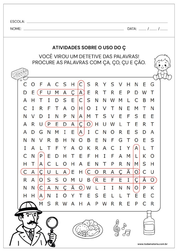 resposta da atividade de ca&ccedil;a-palavras sobre o uso do &ccedil;