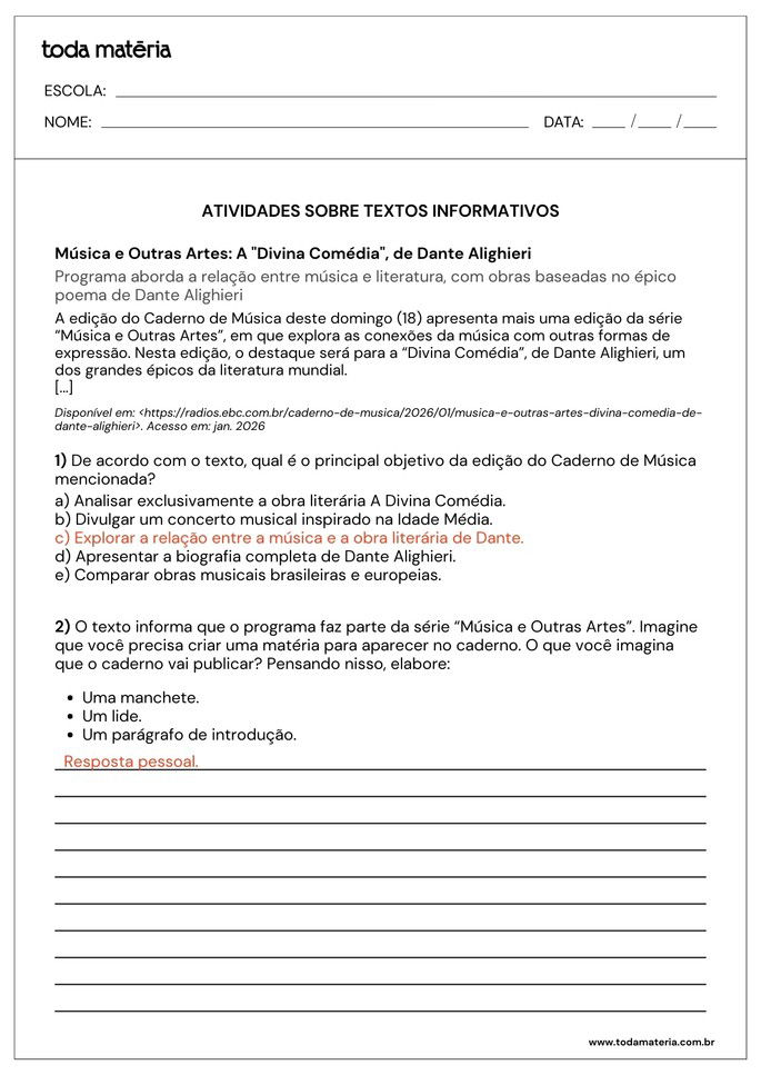 resposta atividade de interpreta&ccedil;&atilde;o de texto informativo para 7&ordm; ano