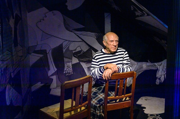 Figura de Pablo Picasso em cera, museu de cera Madame Tussauds, em Amsterdã