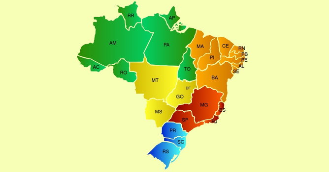 Siglas dos estados brasileiros (inclui DF)