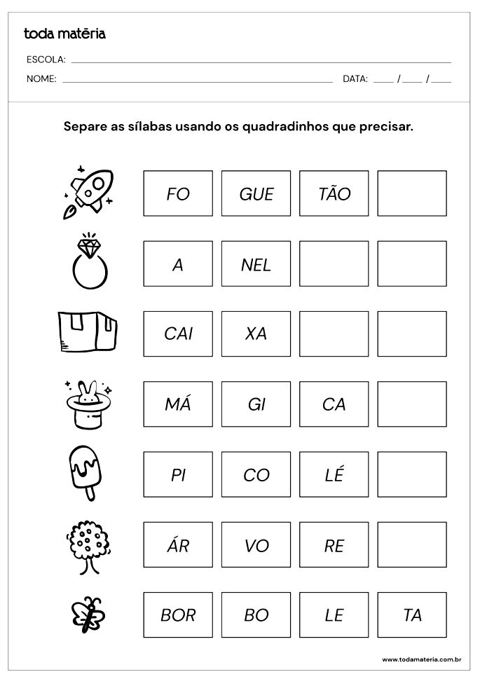 Atividades de Alfabetização 2º ano